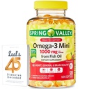 Spring Valley Omega-3 Mini fra Fish Oil 1000 mg, 120 greve, Diett Supplement, Omega 3 Mini Softgels Bundle med Luall 45 Diabetes Dekodet