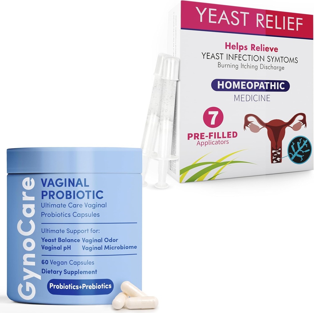 Omfattende Feminine Health Bundle: Vaginal Probiotiske kapsler + Antifungale pre-fillede applikasjoner – Dual støtte for pH-balanse, Odor Control og Yeast Infeksjon Relief
