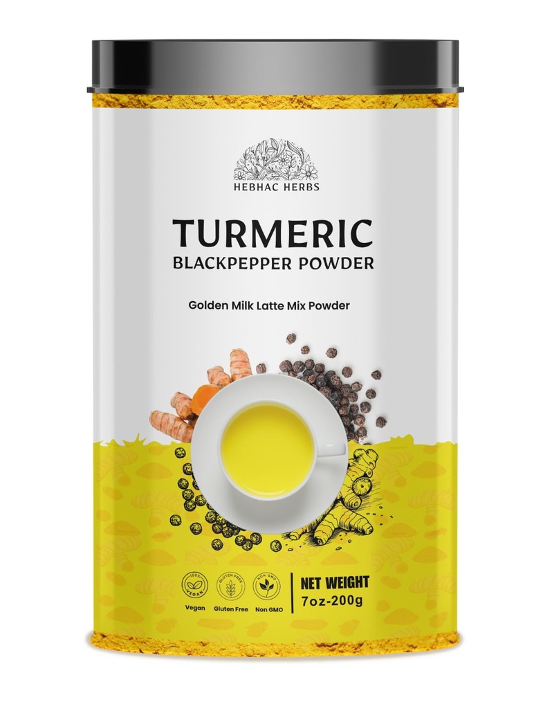Gurkemeie Curcumin pulver med svart pepper - gurkemeie latte blanding med gurkemeie curcumin, svart pepper - gylden melk Instant Drink Mix pulver