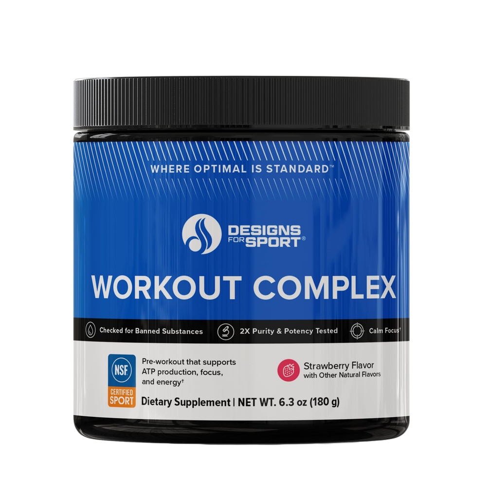 Designs for Sport Workout Complex - NSF-sertifisert for Sport Pre Workout pulver - L-tyrosin, Acetyl L-karnitin, Kreatin & koffein for å støtte treningsgjenvinning, energi og fokus (6,3 oz)