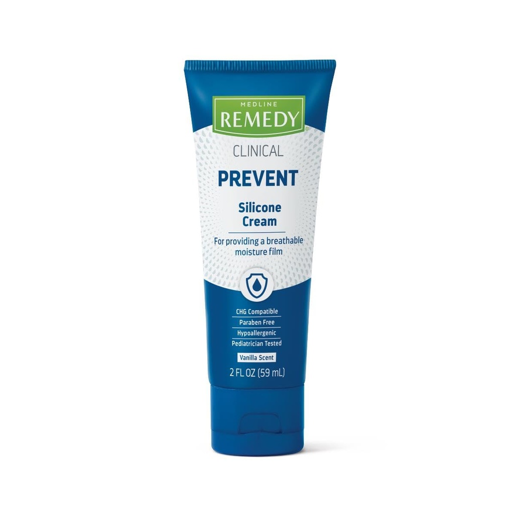 Medline Remedy klinisk silikonkrem (2 oz Tube), Vanilla Scent, pustende film, Soothing, moisturizing, nourishing, Hydrating hudpleie, For brakket, Chapped, Sensitiv hud