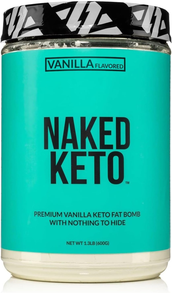 Naken Vanilla Keto - Premium Vanilla Keto Fat Bomb pulver - ingenting kunstig - Glutenfri Keto Bomb Vanilla Mct olje pulver uten Gmos - 1.3 Lb