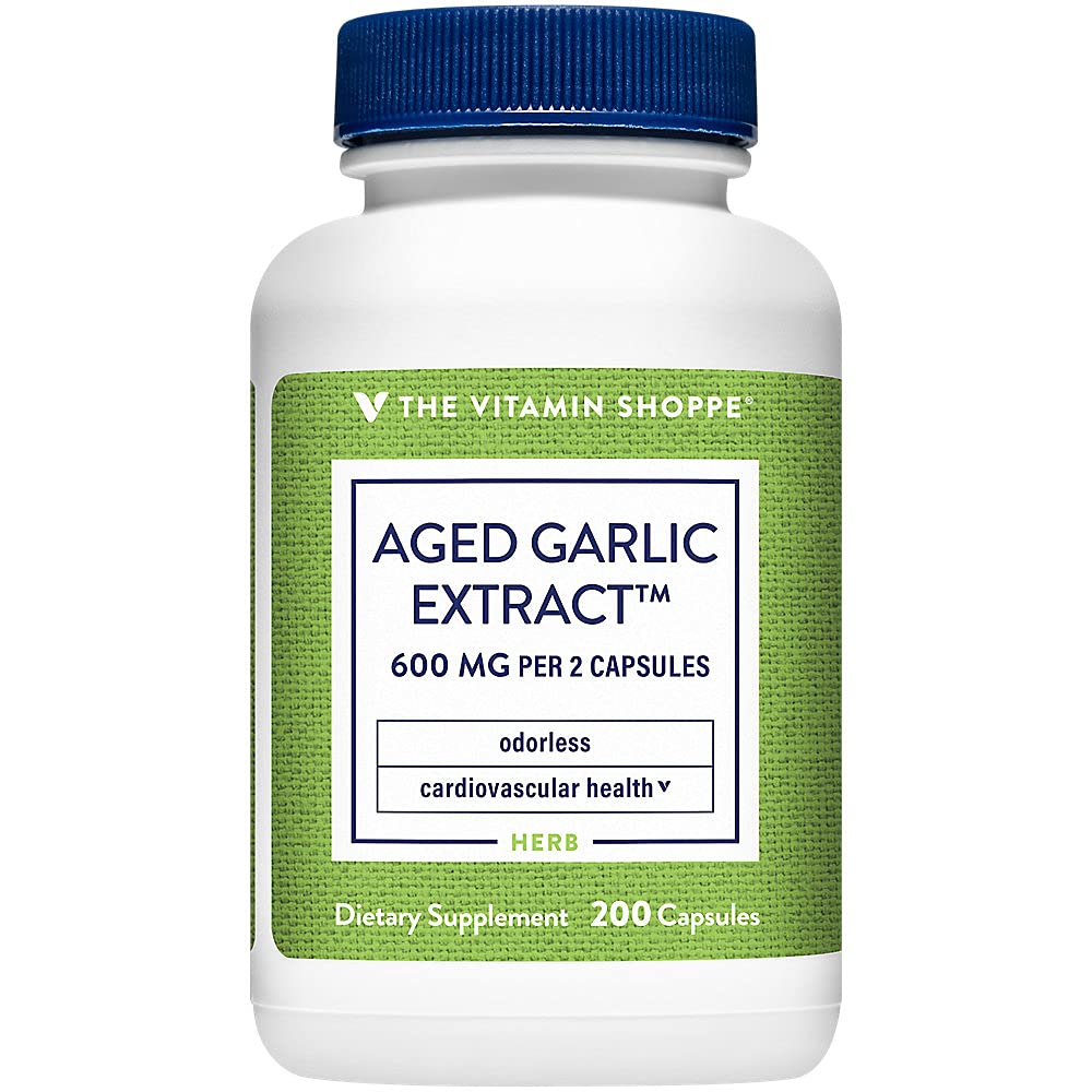 Den vitamin Shoppe Odorless Aged Whitelic Extract - støtter kardiovaskulær helse - 600 MG (200 kapsler)