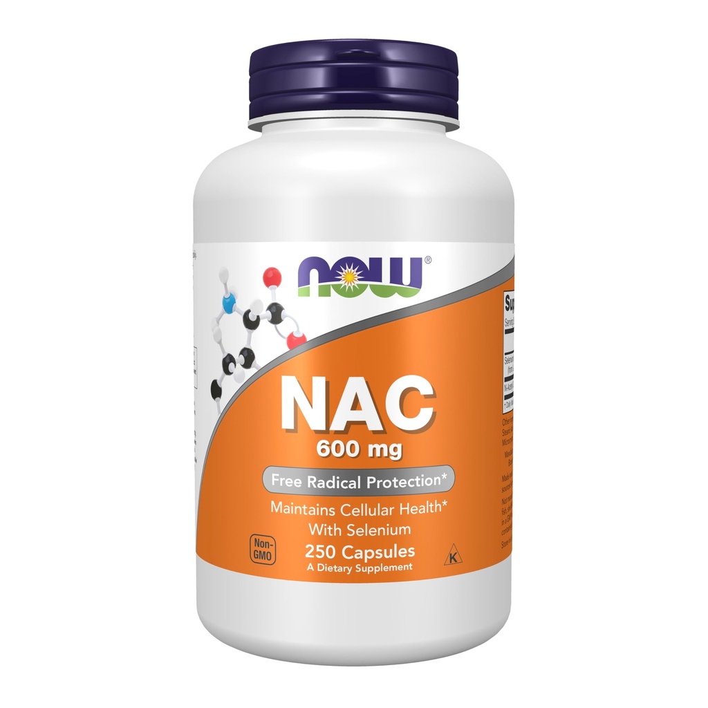NU Supplements, NAC (N-Acetyl Cysteine) 600 mg med Selenium, 250 Veg Kapsler
