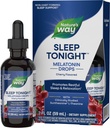 Naturens søvn i kveld melatonin faller med L-theanin, ikke-habit formingsstøtte*, 2 oz, Cherry Flavor