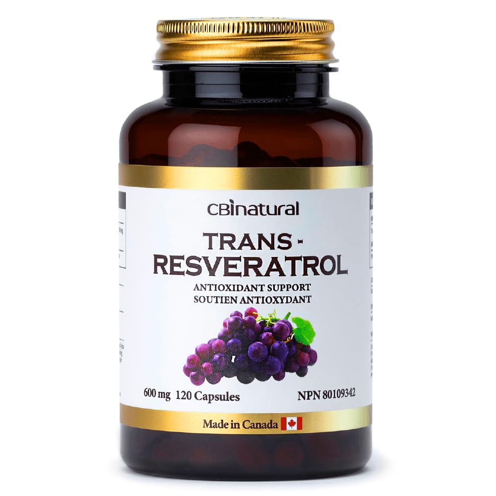 Trans-Resveratrol 600mg, høy potens Antioksidant, støtter Cellular Helse og sunn aldring, 120 Vegan Kapsler, 4-måneders forsyning, ikke-GMO, Glutenfri
