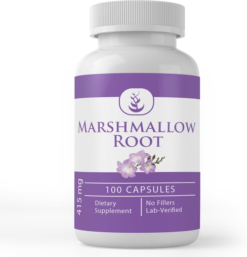 Rene originale ingredienser Marshmallow Root, (100 kapsler) Alltid ren, Ingen tilsetningsmidler eller fyllstoffer, Lab verifisert