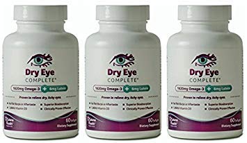 Tørr Øye Komplett, Formulert for tørre øyne. Ultimate Vision Helse ingredienser: Omega-3, Omega-7, Lutein, vitamin D3 (3 måneders forsyning)