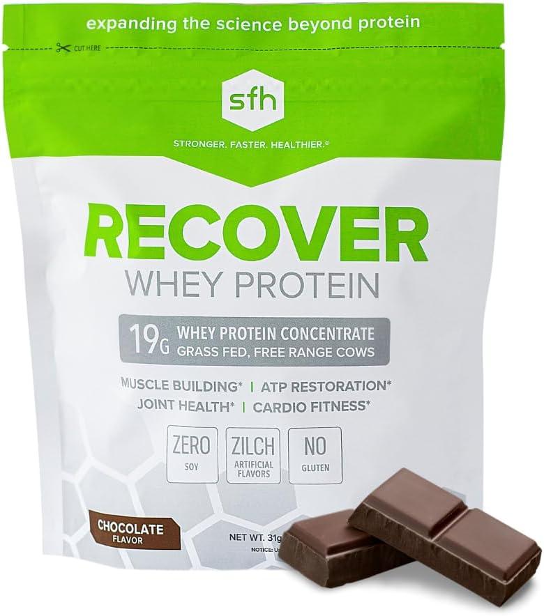 SFH gjenopprette Whey Protein Powder (Chokolate) Flott Tasting Grass Fed Whey for Post Workout | Alt naturlig Ingen Soya, Ingen Gluten, Ingen RBST, Ingen kunstige Flavors (20 Serving Bag)