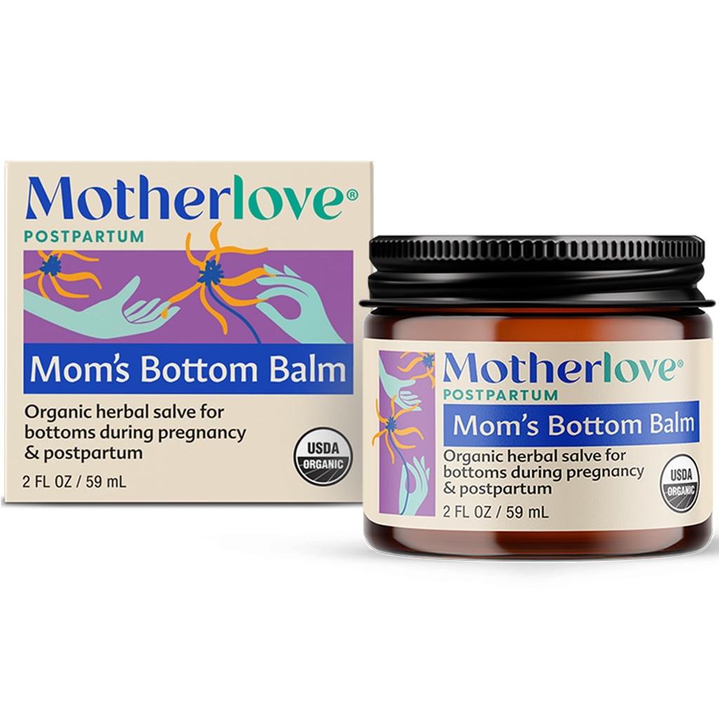 Motherlove Mors Bottom Balm (2 oz) Organic Herbal Salve w/Witch Hazel for Bottoms Under Graviditet & Postpartum — Non-GMO Ointment