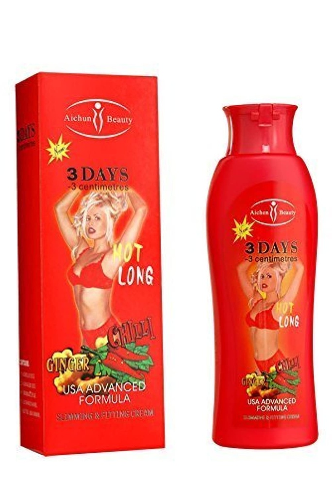 AICHUN BEAUTY Hot Chilli & Ginger Slimming Cream mister vektoppløsende fett raskt 200 ml (2 pakke)