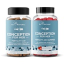 Eu Natural Conception for hennes kapsler og gummier Bundle - Aids ovulering, Hormonal Balance, & Regulære sykluser - 60 kapsler + 75 Strawberry Flavor Gummies
