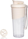 Shaker Flaske for proteinblandinger, 24 oz, Protein Shaker med Whisk Ball, Mixer Flaske, Bærbar pre trening Whey Drink Shaker Cup, Beige