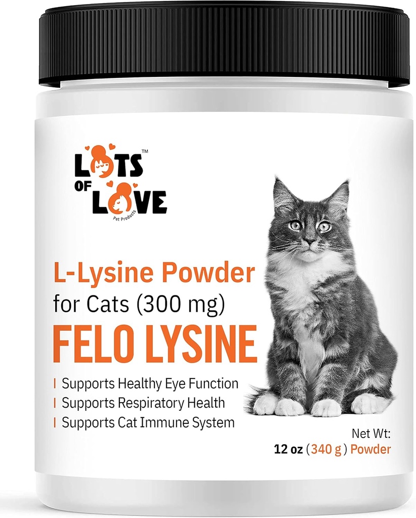 FELO LYSINE - L-Lysin pulver til katter 300 mg (Thomas Pet Tidligere), 12 oz