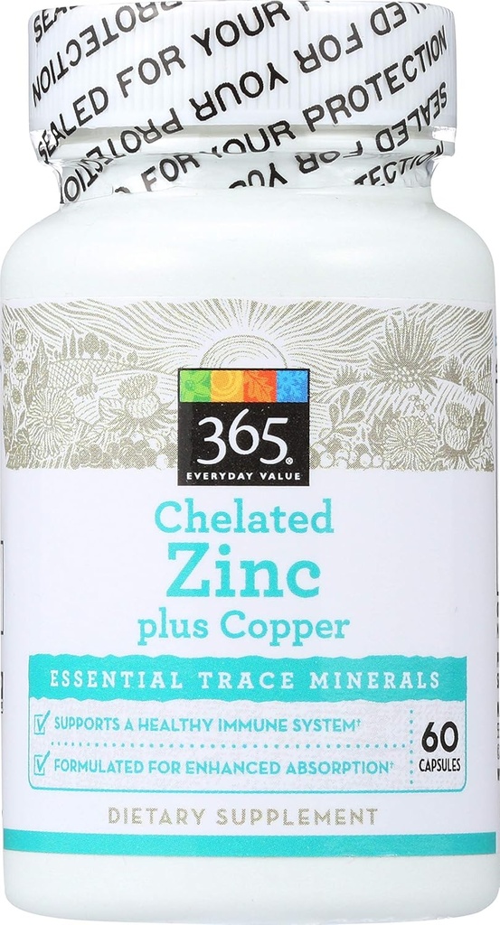 365 av hele matmarkedet, Chelated Zinc pluss kobber, 60 ct