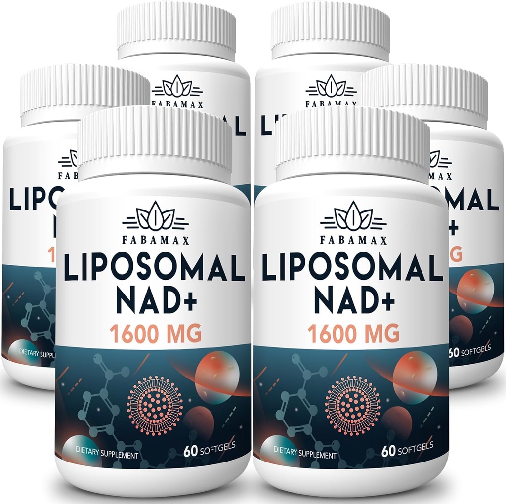 1600 mg Liposomal NAD Supplement, 98% ren NAD + Supplement, Superior Absorpsjon, Alternativ til Nikotinamid Riboside eller NADH å øke NAD + for aldringsvar, energi, lang levetid, 360 Softgels