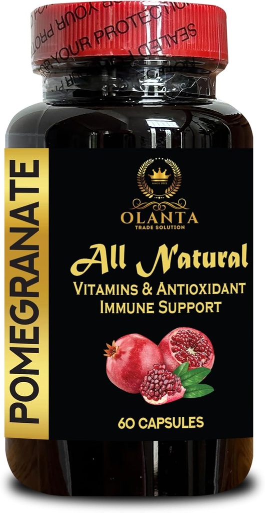 Pomegranat Extract - Naturlig Pomegranat kapsler for felles støtte og pre trening for menn og kvinner, ltra høy absorpsjon, kosttilskudd - 1 flaske 60 kapsler