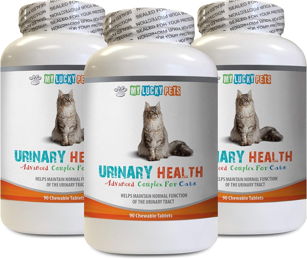 Cat Urine Infektion - CAT Urine Health Formula - Støtte Blader Health - Naturlig kompleks - Cranberry Supplement for katter - 3 flaske (270 behandlinger)