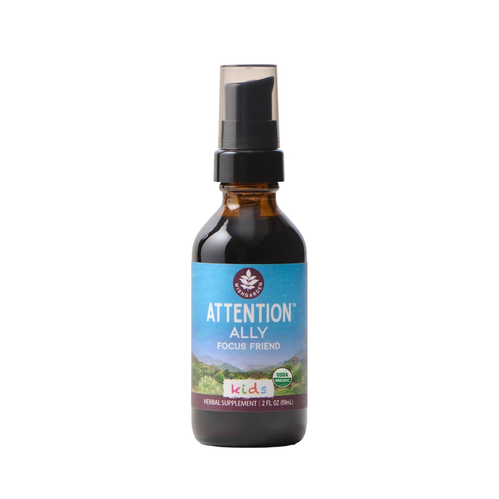 ØnskeGarden Urter Oppmerksomhet alliert - Plant-basert urte fokus, oppmerksomhet, rolig og konsentrasjon Supplement med Gotu Kola Nettle & Passionflower, støtter optimale nevrale meldinger og hjernesnørring, 2oz