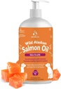 Wild Alaskan Salmon Olje for hunder og katter, Omega-3 Fish Oil Supplement med EPA & DHA, Støtte Hud Helse, Shiny Coat, Sterk felles og Allergi Relief - Pump Flaske 16oz