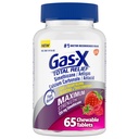 Gass-X Total relief Chewable tabletter med maksimal styrke Gass Relief Simetikon 250 mg og Heartburn Relief Kalsiumkarbonat 750 mg, Bloating Relief, Blandet Berries - 65 Tel