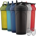 Hydra Cup ProFlow Shaker Flasker 6-Pack (28oz) | Protein Shaker Cups med Whisk Ball, Leak-Proof Lid, Skjult bærehåndtak | BPA-fri Gym Mixer for Protein pulver, Blanding kosttilskudd, friske farger