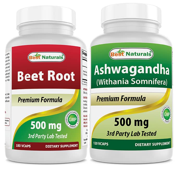 Beet Root pulver 500 Mg & Ashwagandha ekstrakt 500 Mg