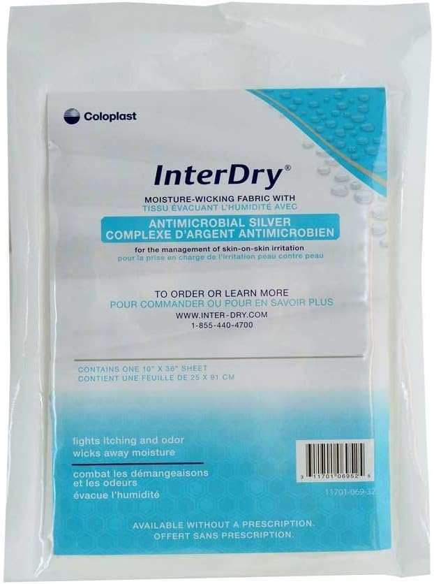 DSS Coloplast InterDry Tekstil med antimikrobiell sølvkompleks 10" x 36" (1Each)