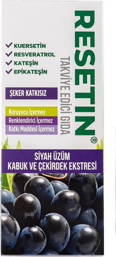 DEMMEX RESETIN Svart Grape Hud og frø flytende ekstrakt, Grape Polyphenol konsentrat, 47 mg/ml Totale polyfenoler - 682X Mer enn rødvin, Resveratrol, Quercetin, Catetiner, 250ml - 8.45 Fl Oz (1)