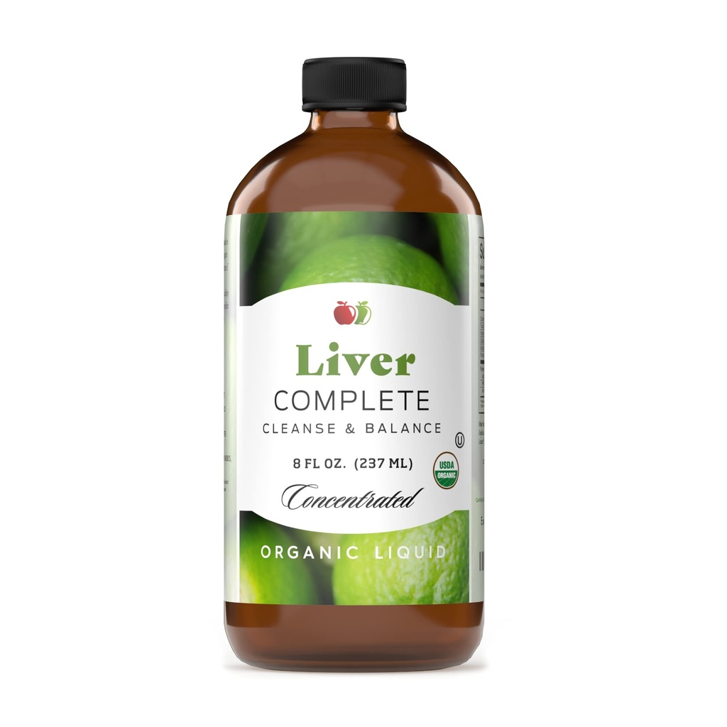 Liver Complete 8oz organisk flytende konsentrat - Liver Cleanse & Digestive Bitters Vinegar Supplement