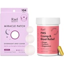Rael Bundle - Overnatting Spot Deksel Pimple Patches (104 Count) & PMS Supplement for kvinner (28 kapsler)