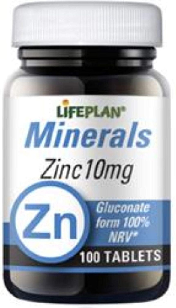 Livsplan 10mg Zink Gluconate Elemental - Pakke med 100 tabletter