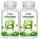 Liposomal B-kompleks designet for høy absorpsjons B-vitaminer med Choline Inositol B1, B2, B3, B5, B6, Biotin, Folat, metylert B12- Immun, Energi, Hjerne og hjerte støtte 180 Softgels