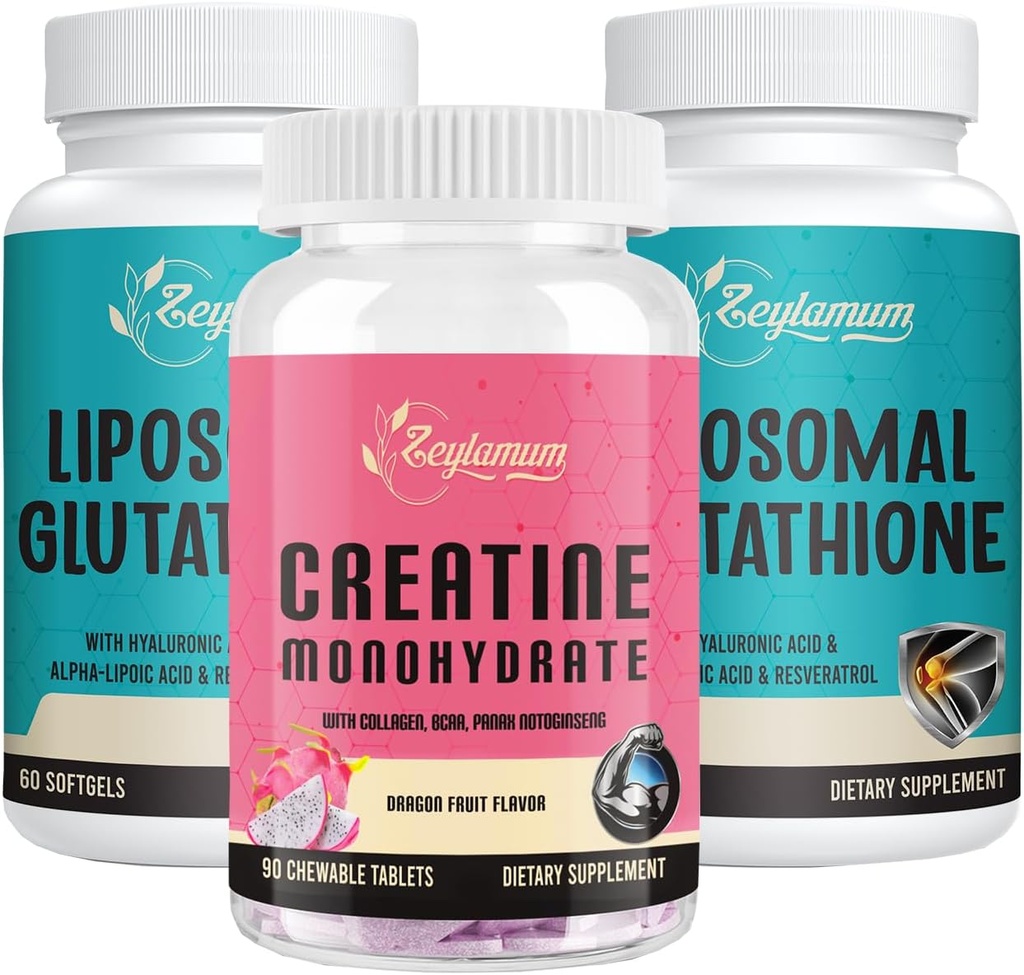 Liposomal Glutathion 2 Pack & Kreatin Monohydrat 1 Pack