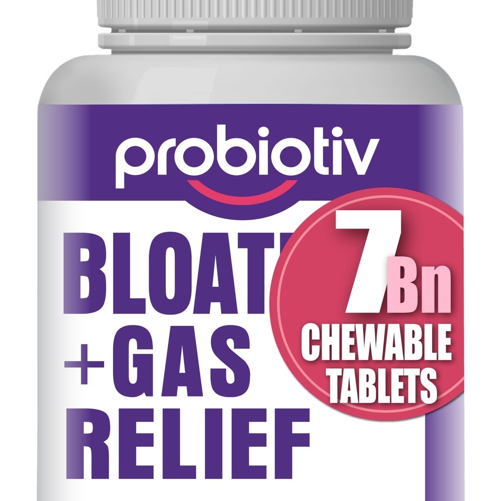 Gass & Bloating Support for kvinner og menn 7 milliarder CFU - Chewable Probiotika & Lactobacillus Reuteri, Daglige Digestive Enzymer for anledninger, Gut Comfort & Digestive Helse