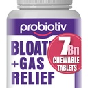 Gass & Bloating Support for kvinner og menn 7 milliarder CFU - Chewable Probiotika & Lactobacillus Reuteri, Daglige Digestive Enzymer for anledninger, Gut Comfort & Digestive Helse