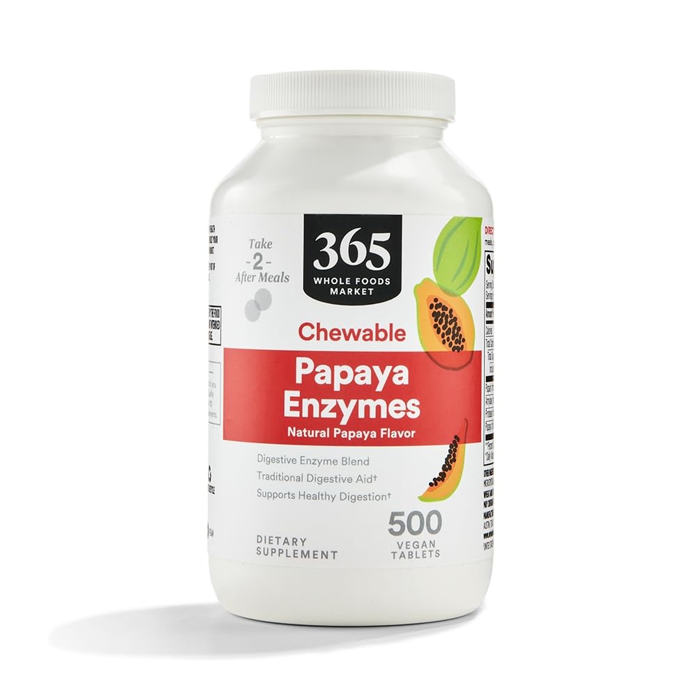 365 av Whole Foods Market, Papaya Enzymes, 500 Chews