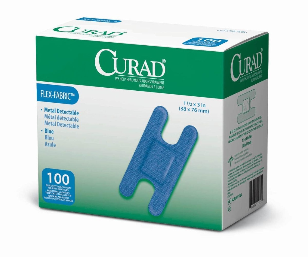 Curad Knuckle, Woven Blå Detectable Bandage, 100-talls