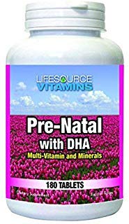 Livskilde vitaminer Pre-Natal Multi-Vitaminer og mineraler med DHA - mamma og baby helse - 180 tabletter