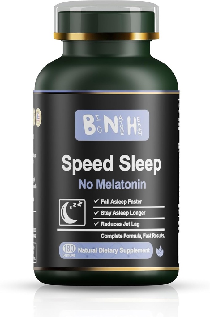 BNH Hastighetssøvn - Melatonin Gratis Formula - Gamle kinesiske Remedy - 15 urter - Fall & Hold deg sove raskere - Vekk forfriskende og energiisert - Ingen Groggy Følelse - slappe av - Calms Mind-Drug Gratis - 180 greve