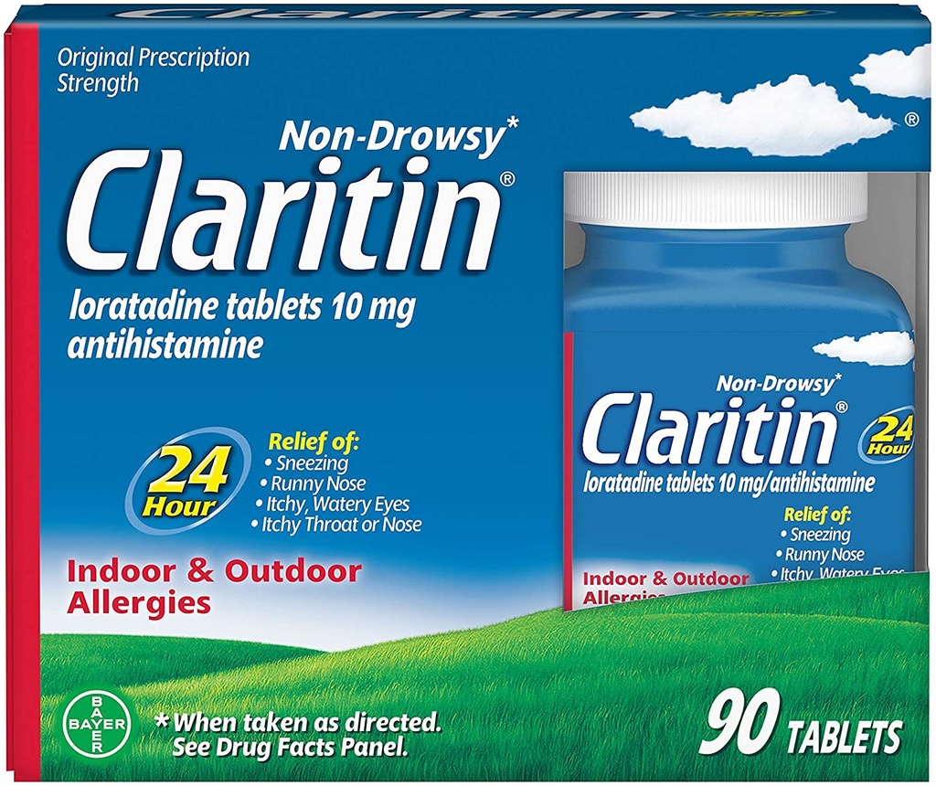 Claritin Innendørs og utendørs Allergi Relief, 90-tabeller