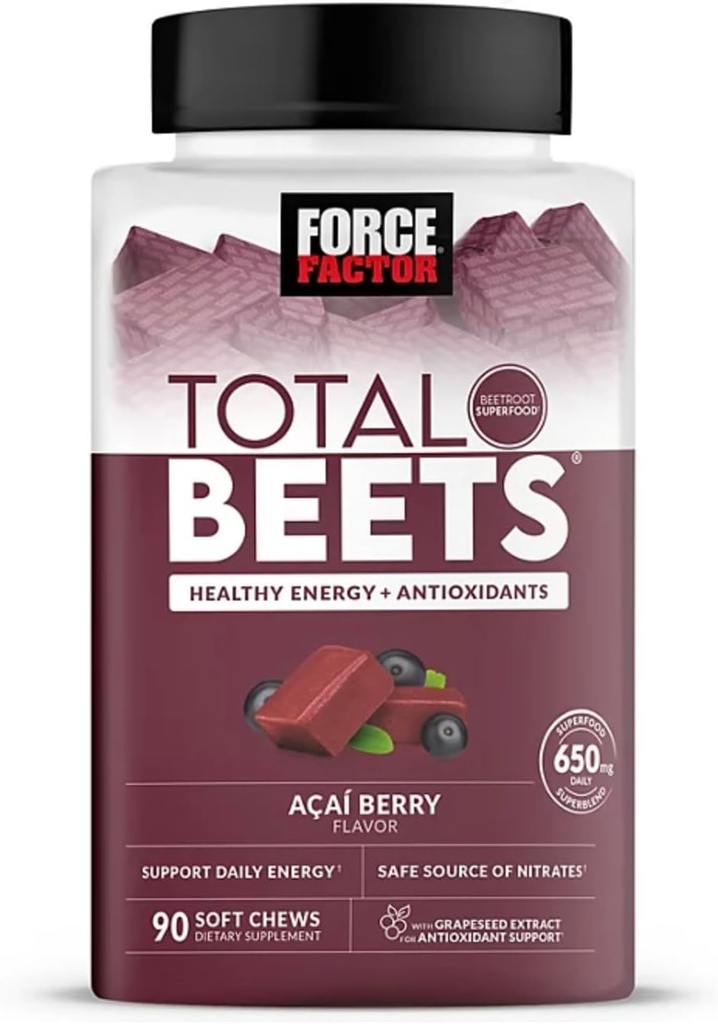 Bling Pire Factor Totalbeter, Sunn energi Supplement, Beet Root Superfood Myk Chews, Acai Berry (90 ct.)