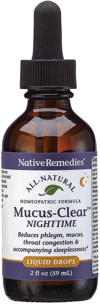 Native Remedies Mucus-Clear Nighttime - midlertidig lindrer Mucus Congestion og støtter fredelig søvn