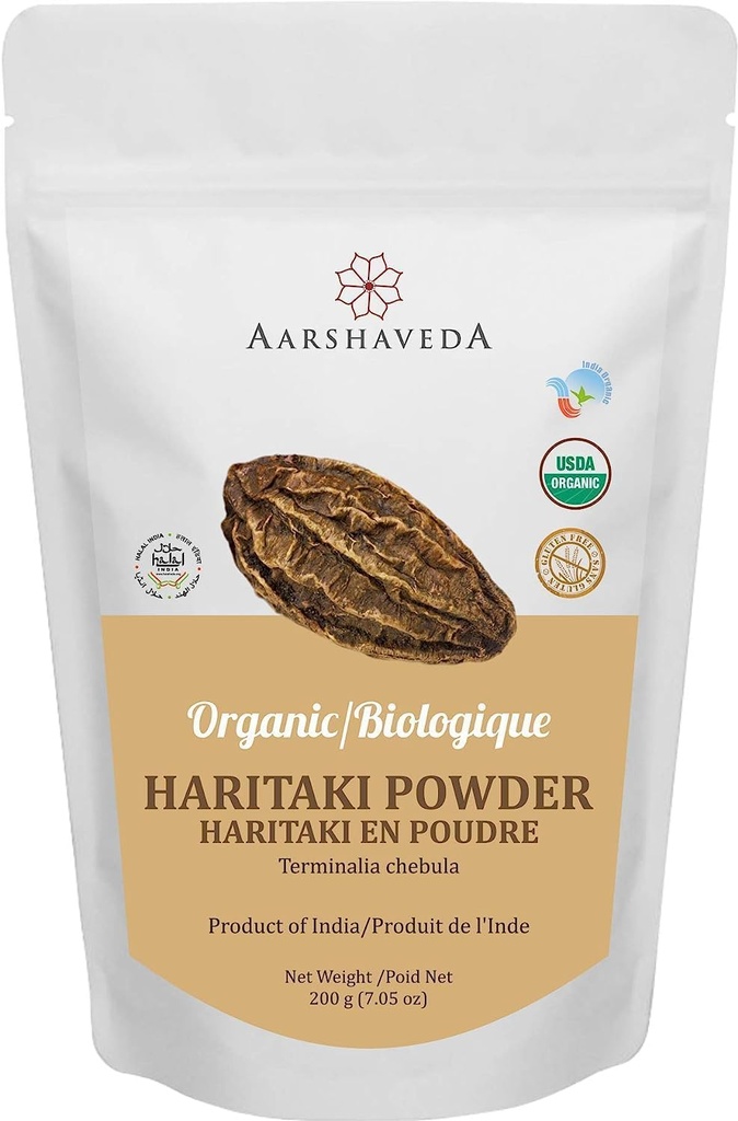 SS ayurvedic Haritaki pulver | Churna | Organisk | Naturlig Harde pulver | EU organisk | Pakke med 200 Gm