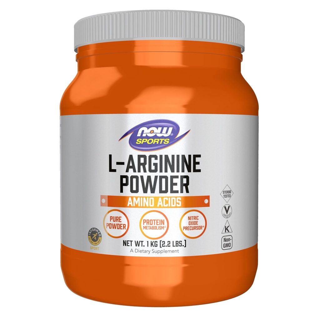 Nå Mat Sport Næring, L-Arginin pulver, Nitric Oxid Precursor, Aminosyrer, 2.2-Pund