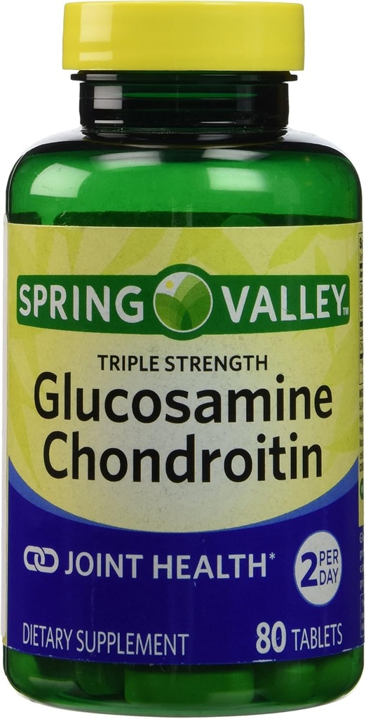 Spring Valley - Glucosamine Chondroitin, trippel styrke, 80 tabletter