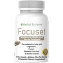 Fokusert Nootropics Brain og Focus Formula. 90 Kapsler Dimetylaminoetanol (DMAE Bitartrate), L-Glutamin, L-Tyrosin, GABA, Bacopa og mer, Hvit
