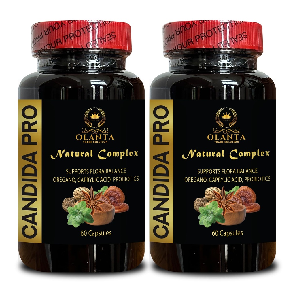 Candida Support Supplement - Digestive hjelp piller, støtter Sunn Intestinal Flora & Immune System Støtte med Digestive Enzymes - 2 flasker 120 kapsler
