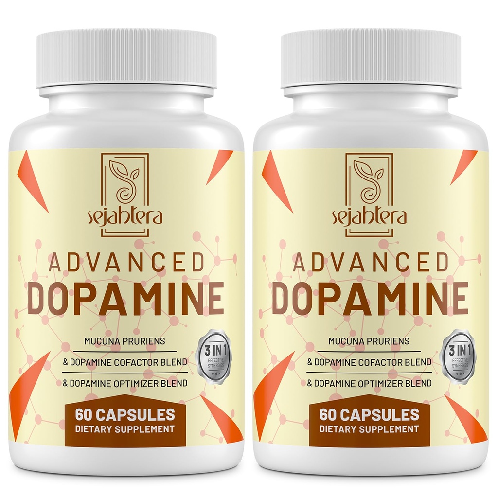 Dopamin Supplement-Mucuna Pruriens Seed Extract,Premium Vitaminer, Mineraler og Naturlige Plant Ekstrakter for Mental Drive, Klarhet, Fokus-120 Kapsler