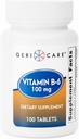 GeriCare Vitamin B-6 100mg, 100 tabletter – Daglig ernæringsstøtte for sunn hjernefunksjon, Mood Enhancement, sirkulatorisk helse og metabolisme – bidrar til å bekjempe tretthet og fremme generell helse